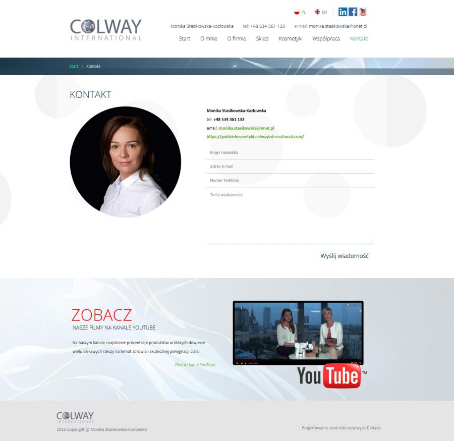Strona internetowa Colway Internetional